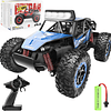 Bezgar 17S - Automóvil a control remoto de juguete escala 1:20, tracción a 2 ruedas, velocidad máxima de 9.3 millas por hora, juguete eléctrico de 2.4 GHz de camioneta monstruo tod...