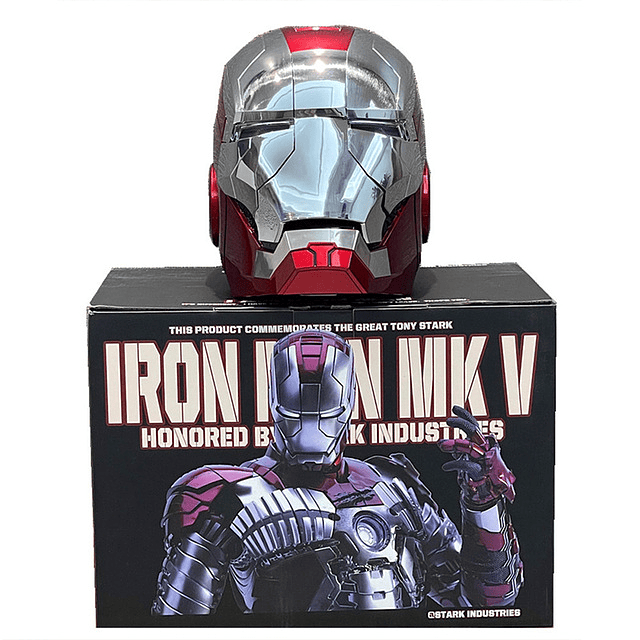 Casco de Marvel Iron Man Autoking 1:1, Cosplay MK5, Control remoto por voz, casco automático, máscara con Led, figura de acción, regalo de Navidad, 2023