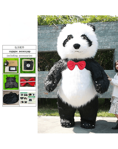 Simbok-disfraces inflables de Panda para adultos, ropa de dibujos animados de Halloween de felpa para fiesta de disfraces, vestido divertido de Mascota de Navidad