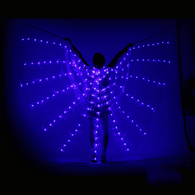 Ruoru-Disfraz Alas Led de Ángulo de Color Arcoíris, Luminosa, Ropa de baile para Fiesta, Espectáculo