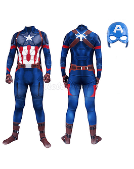 Mono de Capitán América para adultos y niños, traje de superhéroe para Halloween, carnaval, fiesta, espectáculo, novedad