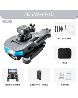 ToyiFi-Dron M8 Pro con GPS, cuadricóptero teledirigido plegable con cámara láser HD 6K, sin escobillas, FPV, posicionamiento de flujo óptico