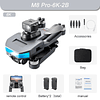 ToyiFi-Dron M8 Pro con GPS, cuadricóptero teledirigido plegable con cámara láser HD 6K, sin escobillas, FPV, posicionamiento de flujo óptico