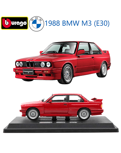 Bburago 1:24 BMW M3 (E30) 1998 coches deportivos modelo de aleación estática vehículos fundidos a presión modelo coleccionable de coches juguetes para adultos