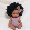 Muñeca de bebé Reborn americana de 35CM, juguete de bebé de vinilo de silicona completo, juguete realista para niña, regalo de Navidad