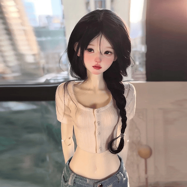 Cabeza de muñeca BJD Wei 1/3, Piel Normal, circunferencia de la cabeza, 20,6 cm, muñecas de niña de estilo bonito y tierno