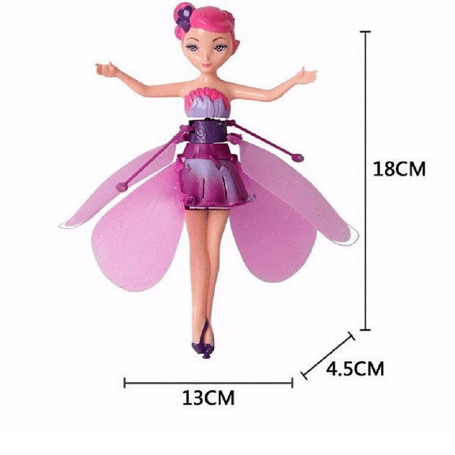Muñeca de hadas luminosa de vuelo de inducción para niños, Mini Dron RC, muñeca de princesa