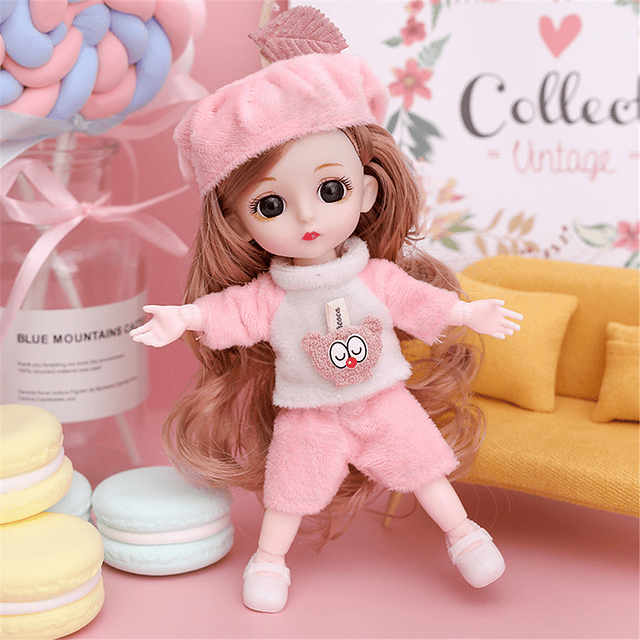 Muñeca de princesa BJD con ropa y zapatos, juguete móvil de 13 articulaciones, cara dulce linda, Lolita