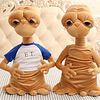 ET 50-70cm Simulation Alien Plush Toy Cute Brown Alien with E.T Clothes Stuffed Animal Sofa Decor for Girlfriend Girl Birthday Gift