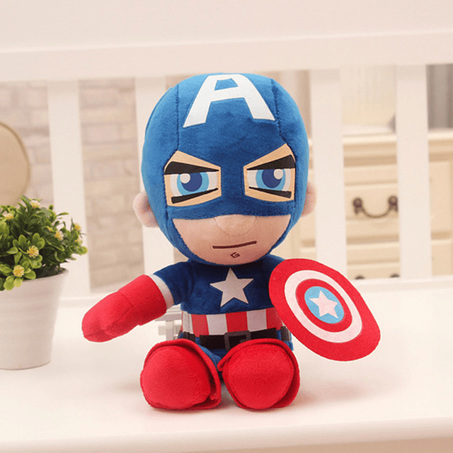 Muñecos de peluche suaves de Los Vengadores de Marvel para niños, juguetes de película de 27cm, héroes, Spiderman, Capitán América, Iron Man, regalos de navidad