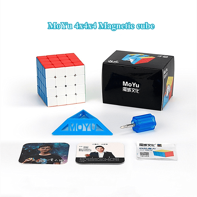 Cube Moyu Cube magnétique 4x4x4, MOYU Meilong 4M Version magnétique Cube de vitesse 4x4 Cube magique professionnel, Cube magnétique 4x4 Jouets Moyu cube Magnetic 4x4x4 cube Game cu...