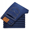 Pantalones vaqueros ajustados de marca para hombre, Jeans informales de negocios de gran tamaño, holgados y elásticos, ropa de verano y otoño, 2023