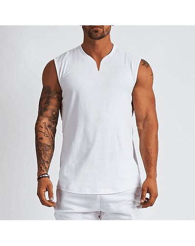 Camiseta de algodón lisa con cuello en V para hombre, chaleco muscular de verano, ropa de gimnasio, Camisa sin mangas de culturismo, camisetas deportivas de entrenamiento