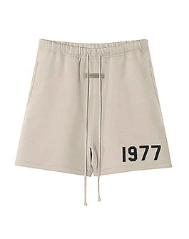 Pantalones cortos de algodón para hombre y mujer, con estampado de número 1977