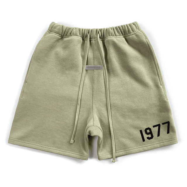 Pantalones cortos de algodón para hombre y mujer, con estampado de número 1977