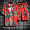Conjunto de 2 piezas de ropa de playa para hombre, conjunto de camisa y pantalones cortos hawaianos de secado rápido, ropa informal con estampado de moda para verano
