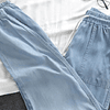 Pantalones vaqueros holgados con cordones para mujer, Jeans de gran tamaño, elásticos, finos y suaves, informales, novedad de verano 2023