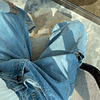 Karrram-pantalones vaqueros holgados para mujer, Vaqueros rectos con agujeros y cintura asimétrica, informales, de pierna ancha, ropa de calle, 2021