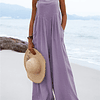 Mono Vintage sin mangas para playa y vacaciones, peto de pierna ancha con tirantes y botones, informal, holgado, con bolsillos, 2023