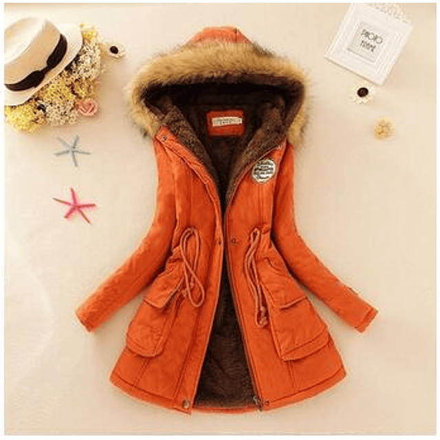 Parka informal con capucha para mujer, abrigo militar, chaqueta de piel, ropa de invierno, AL7646, novedad