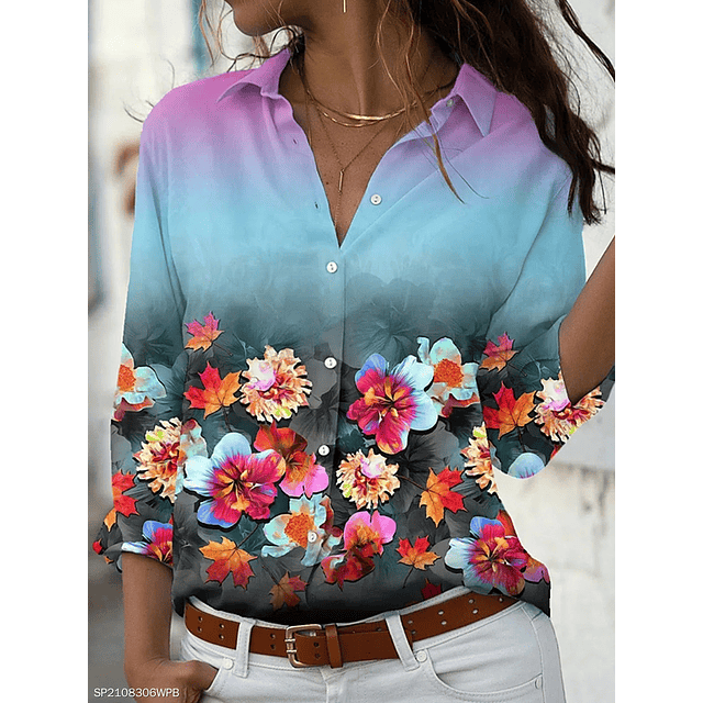 Camisa informal de manga larga para mujer, blusas de primavera y otoño, a la moda, novedad