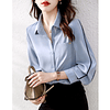 Blusa holgada informal para mujer, camisa con botones y bolsillos, a la moda, combina con todo, para oficina, Otoño, 2022
