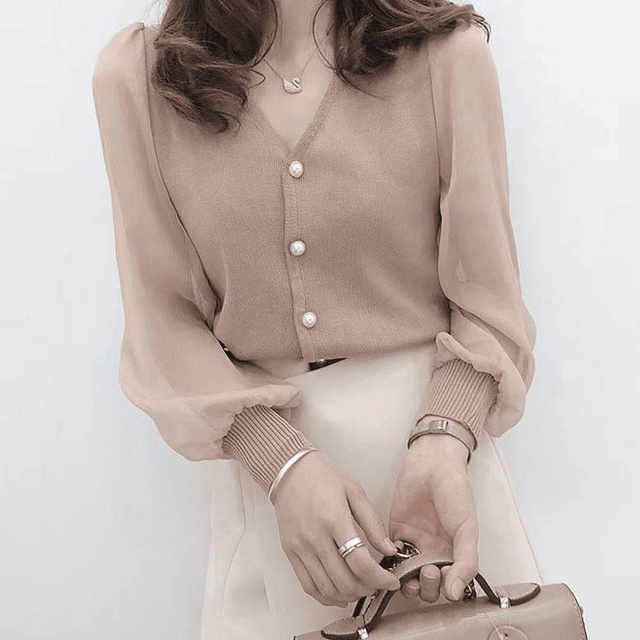 Cárdigan de manga larga con botones para mujer, blusa ajustada que combina con todo, elegante, a la moda, primavera y otoño, novedad