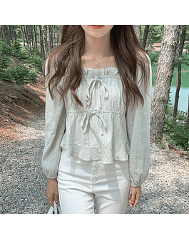 Camisa de lino y algodón para mujer, blusa informal blanca de manga larga coreana, suave, Primavera, 11700