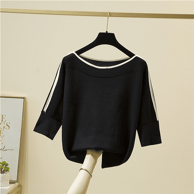 Blusa lisa de punto para mujer, jersey de seda de hielo de manga corta, Tops finos holgados, ropa nueva para verano, 14425