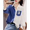 Blusa asimétrica con botones y bolsillos para mujer, Jersey informal holgado, elegante, para viaje, Otoño, 2022