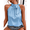Blusa de chifón con hombros descubiertos para mujer, camisa sin mangas de color liso, Top sin mangas, Top Sexy
