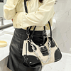 JIOMAY-Bolso de hombro de lujo para mujer, Cartera de diseñador de marca de cuero PU con retales, bandolera de viaje con cadena, 2023