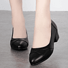 Pofulove-Zapatos de tacón alto cuadrado para mujer, calzado Formal de diseñador de lujo, trabajo de oficina, color blanco y negro