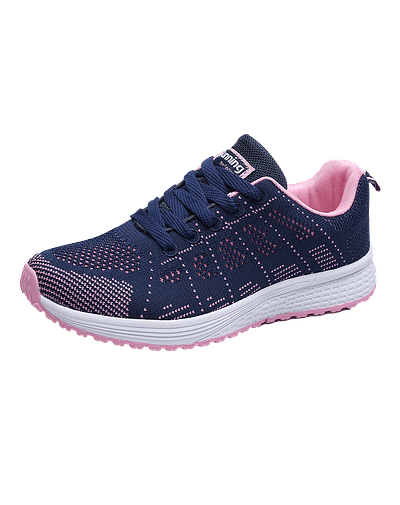 Zapatillas deportivas de malla transpirable para mujer, zapatos informales cómodos a la moda, color blanco