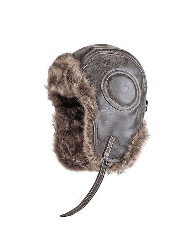 Ushanka-sombrero de aviador con orejeras Unisex piel sintética ruso, invierno