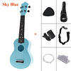 Ukelele ABS de 4 cuerdas para niños y principiantes, instrumento de Guitarra hawaiana colorida acústica, Kits completos, 21 pulgadas