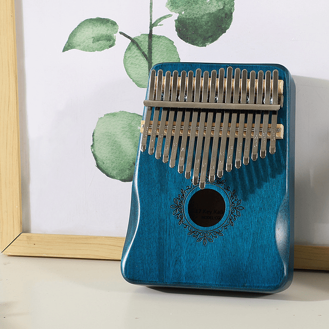Kalimba-instrumento de música de madera de caoba para niños, Piano de dedo portátil, 17 teclas, regalos