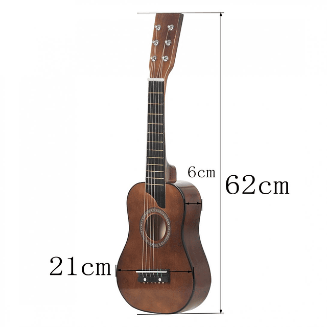Guitarra acústica de tilo de 25 pulgadas con púas, conjunto de guitarra grande para niños y principiantes