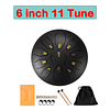 Tambor de lengueta de 6 pulgadas, instrumento de percusión, con 8 tonos, con baquetas, bolsa de transporte y accesorios