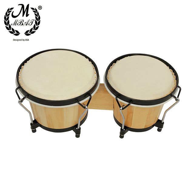 M MBAT tambor Bongo de madera, instrumento de percusión de alta calidad, pandereta africana de 6 pulgadas con llave, accesorios de música, regalo de ritmo