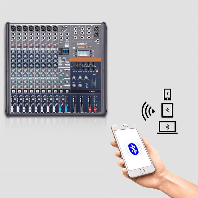 Mezclador de Audio profesional con Bluetooth, 8 canales, 16/ 24 canales, reunión de Conferencia de DJ para consola mezcladora, escenario, altavoz Line Array