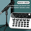 Mezclador de Podcast con Mini interfaz de Audio en inglés, tarjeta de sonido en vivo V8, adecuado para PC, computadora, teléfono, transmisión, efectos de grabación, nuevo