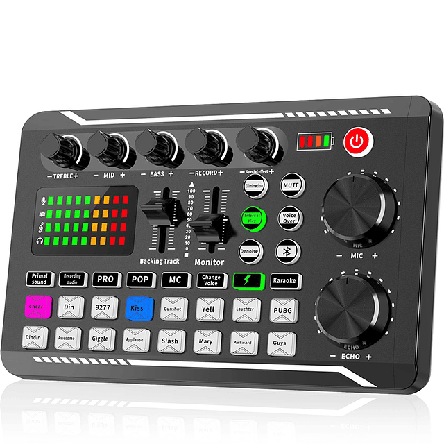 Tarjeta de sonido F998/V8S, mezclador de sonido con micrófono, tablero de tarjeta de sonido en vivo, consola de mezcla de Audio, amplificador, transmisión en vivo, condensador de P...
