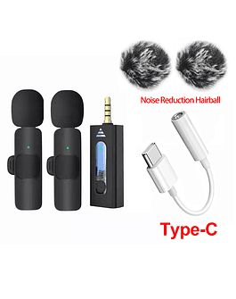 Micrófono cravate sans fil portátil con cargador de botón, teléfono portátil, Android, iPhone