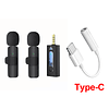 Micrófono cravate sans fil portátil con cargador de botón, teléfono portátil, Android, iPhone