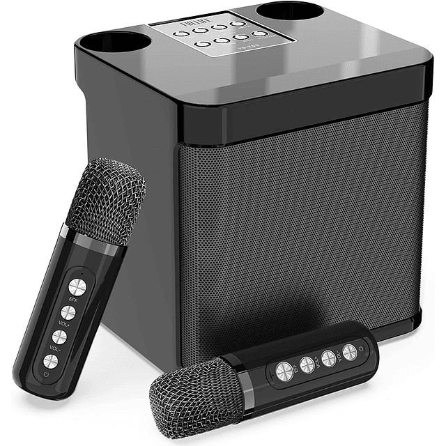 Máquina de Karaoke con micrófono Dual para adultos y niños, sistema de altavoz PA Bluetooth portátil con 2 micrófonos inalámbricos para el hogar