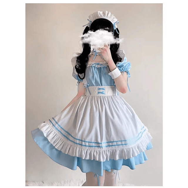 Disfraz de mucama Lolita traje de animación japonés, 2023