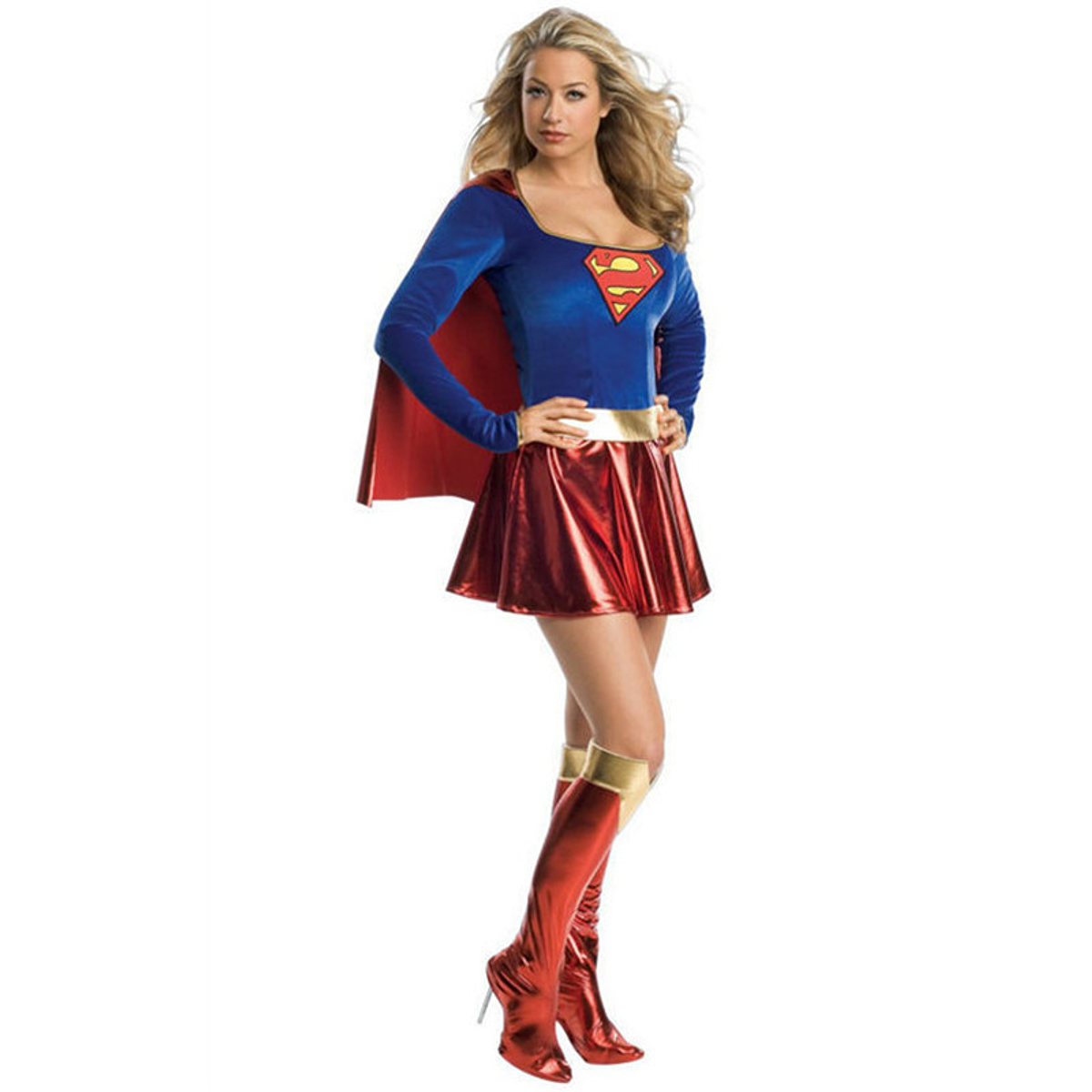 Disfraz SuperGirl cubiertas de zapatos, traje de superhéroe