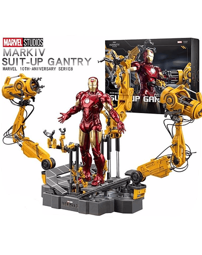 Marvel 10th Anniversary Mark IV Suit - Up Gantry Pórtico Original Iron Man con luz LED