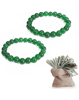 Pulsera de Gelang de la suerte verde Natural Unisex Amuleto de la Riqueza